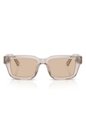 Emporio Armani 53mm Square Sunglasses in Transparent Tundra /Brown at Nordstrom
