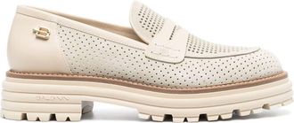 Baldinini bead-detail suede loafers - women - Suede/Leather/Rubber - 36 - Neutrals