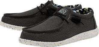 Hey Dude Mens Wally Stretch Slip On Shoes In Black
