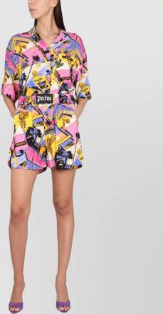 Palm Angels printed v-neck shirt