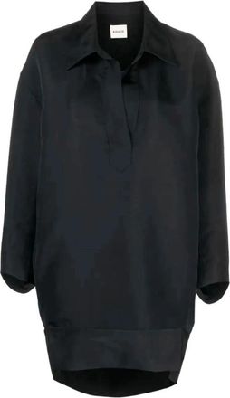 Khaite Polo Shirt Jurk met Lange Mouwen - Dames - Korte kleedjes - Zwart - 2XS - Kleedjes
