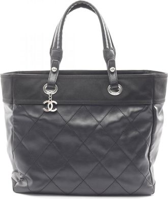 Chanel Black Coated Canvas Tote Bag (Pre-Owned)
