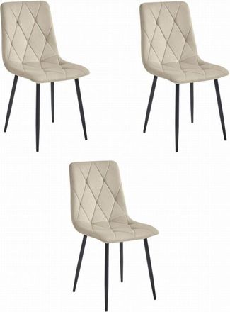 OEM Silla Libra - Terciopelo Beige Fresco / Patas Negras X 3