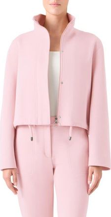 Akris Boxy Wool Crop Jacket in Rose at Nordstrom, Size 14