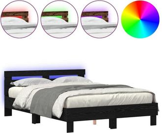 vidaXL Estructura De Cama Con Cabecera Roble Negro 140 X 200 Cm Vidaxl