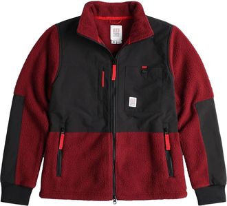 Topo Designs Womens Burgundy/Black Subalpine Fleece Jacket - Large