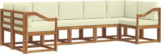 vidaXL Conjunto De Sof&aacute;s De Exterior 7 Uds. Natural Y Crema Vidaxl