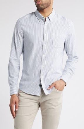 Rails Vance Stripe Cotton Blend Twill Button-Up Shirt in Blue White Stripe at Nordstrom Rack, Size Xx-Large