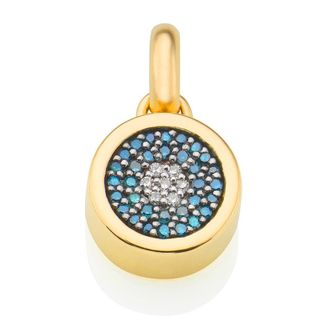 Monica Vinader Gold Evil Eye Pendant Charm Diamond