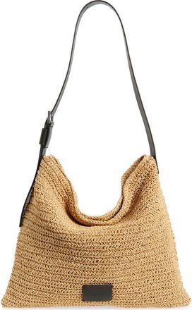 AllSaints Asha Straw Shoulder Bag in Natural at Nordstrom
