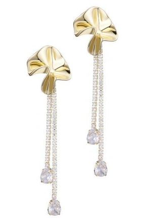 Adornia Flower Crystal Drop Earrings in Gold at Nordstrom Rack