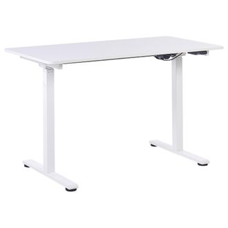 Beliani Beliani - Escritorio De Altura Regulable El&eacute;ctrico Blanco 120 X 60 Cm Recubrimiento Grifton