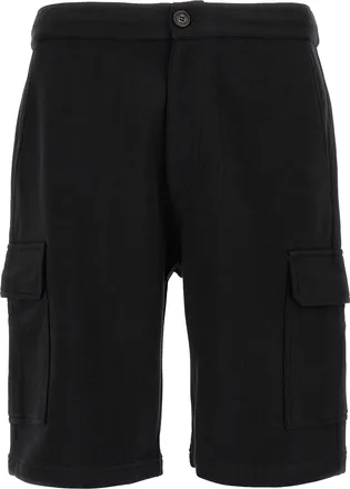 Brunello Cucinelli Black Cotton Bermuda Mens Shorts