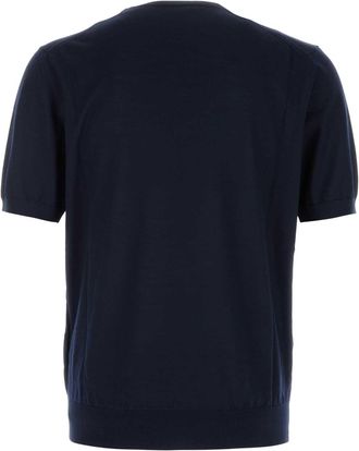 Prada Mens Virgin Wool Crew-Neck Sweater Navy