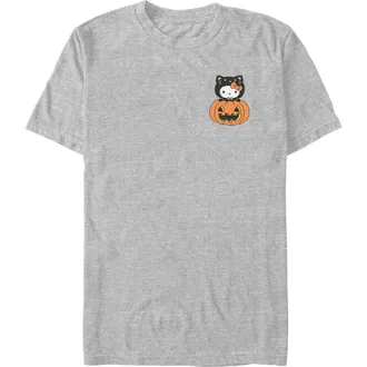 Hello Kitty Mens Hello Kitty Halloween Pumpkin and Kitty Pocket Graphic T-Shirt in Sport Grey at Nordstrom, Size Xxx-Large