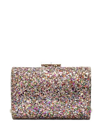 Jimmy Choo London mini tube glitter clutch bag - Gold