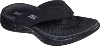 Skechers Womens On-The-Go 600 Sunny Flip-Flop, Black Textile, 7 UK