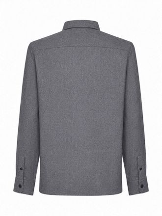 Brunello Cucinelli Mens Overshirt Virgin Wool Grey Shirt