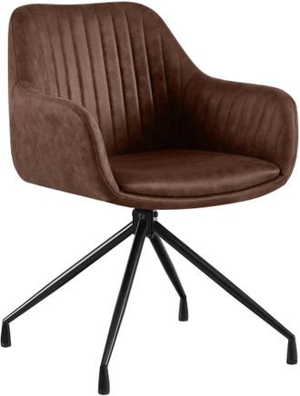 Clp Silla De Comedor Welby Marr&oacute;n Oscuro Simil Cuero Vintage