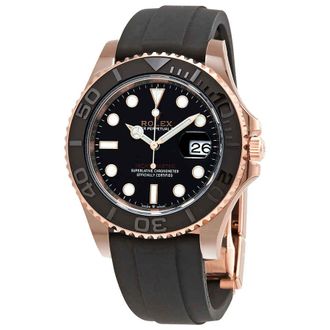 Rolex Yacht-Master 18kt Everose Gold Black Dial 40 mm Mens Watch 126655BKSRS
