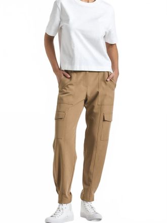 Derek Lam Elian Tropical Stretch Suiting Trouser In Camel