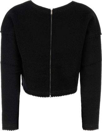 Max Mara Womens Black Wool Blend Crespo Sweater Nero Maglieria