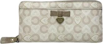 Coach Pre-owned Leren Portemonnee - Dames - Vintage Accessoires - Wit - ONE Size - Leer - Vintage