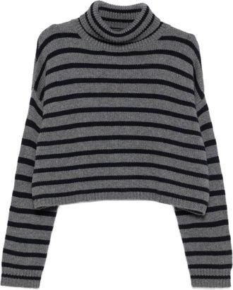 Lisa Yang Trui met opstaande kraag - Dames - Cashmere truien - Grijs - XS - Kasjmier - Truien & Vesten