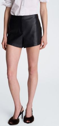 Kenneth Cole Fly Front Faux Leather Shorts in Black at Nordstrom, Size 10