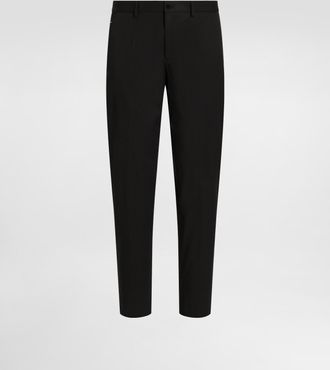 Dolce & Gabbana Stretch Cotton Pants With Branded Tag - Man Pants And Shorts Black Cotton 44