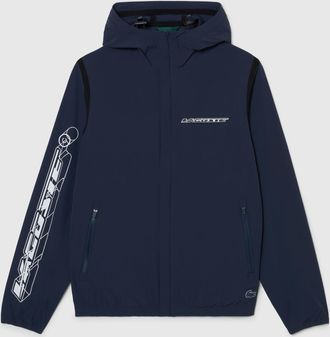 Lacoste heren korte trainingsjas van gerecycled polyamide in blauw