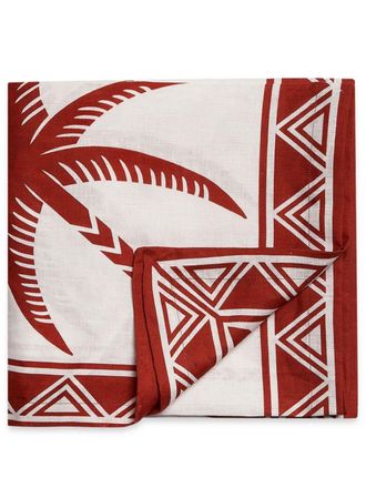 La DoubleJ Date Palms linen tablecloth (180cm x 350cm) - White