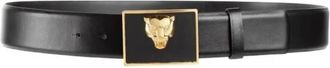 Roberto Cavalli Panther Head Leather Belt, Size 105