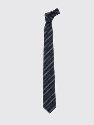 Emporio Armani Classic Striped Tie in Pure Silk with Diagonal Pattern