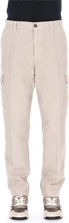 Eleventy Straight Trousers, male, Beige, Size: W31 Cargo Trousers