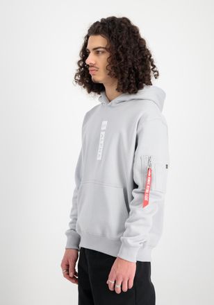 Alpha Industries Hoodie ALPHA INDUSTRIES Alpha Puff Print Hoodie, Herren, Gr. XXL, grau (pastel grau), Obermaterial: 80% Baumwolle, 20% Polyester, regular fit, Sweatsh