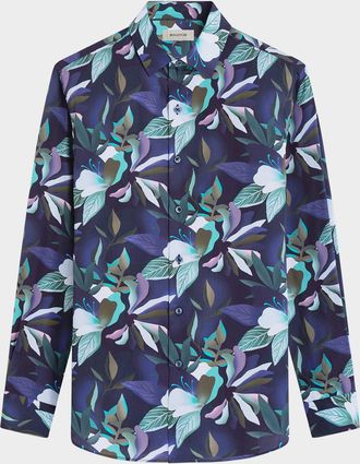 Bugatchi Mens Julian Printed Sport Shirt