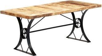 vidaXL Vidaxl - Mesa De Comedor De Madera Maciza De Mango 180x90x76 Cm