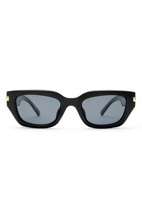 Le Specs Cubito 51mm Polarized Square Sunglasses in Black /Smoke Mono Polarized at Nordstrom