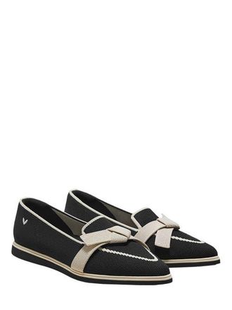 Vivaia Water-Repellent Pointed-Toe Bow Loafers in Black Ivory at Nordstrom, Size 5.5