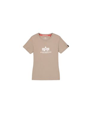 Alpha Industries T-Shirt ALPHA INDUSTRIES New Basic T-Shirt BL W, Damen, Gr. XS, beige (vintage sand), Obermaterial: 100% Baumwolle, Shirts T-Shirt