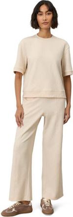 Pact Organic Cotton Airplane Pintuck Wide Leg Pant in Cream Heather at Nordstrom, Size Xx-Large 29