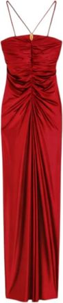 Max Mara Viscose Jersey Jurk - Dames - Avondkleed - Rood - L - Polyester - Kleedjes