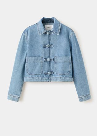 Mango Giacca denim dettaglio alamari blu medio - Donna - XS - MANGO