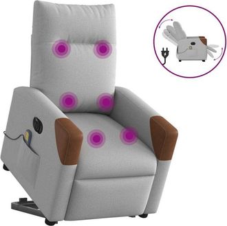 vidaXL Vidaxl - Sill&oacute;n De Masaje El&eacute;ctrico Reclinable Elevable Tela Gris Nube