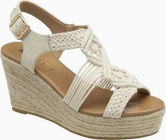 Ravel Womens Kennley Womens Wedge Sandals - Cream Synth - Size: 5