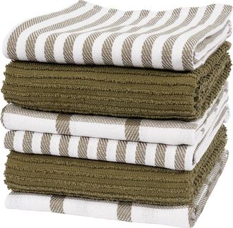 KAF Home Kaf Home Premium Flat & Terry Kitchen Towel Set Of 6