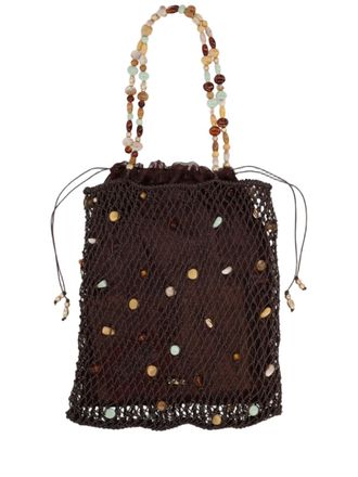 Cult Gaia Multicolored Beaded Handbag With Drawstring Closure