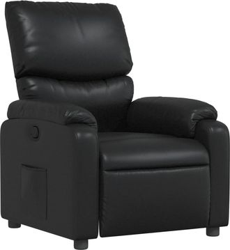 vidaXL Sill&oacute;n Reclinable De Cuero Sint&eacute;tico Negro Vidaxl