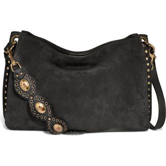 Aim&eacute;e Roma Shoulder Bag in Black Suede at Nordstrom
